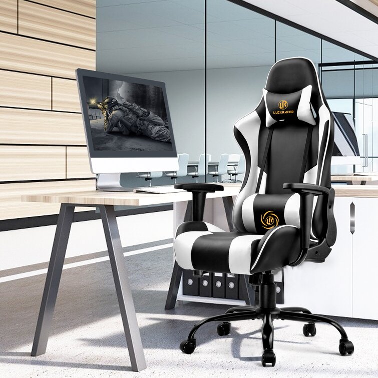 Luckracer gaming chair massage with footrest office discount chair